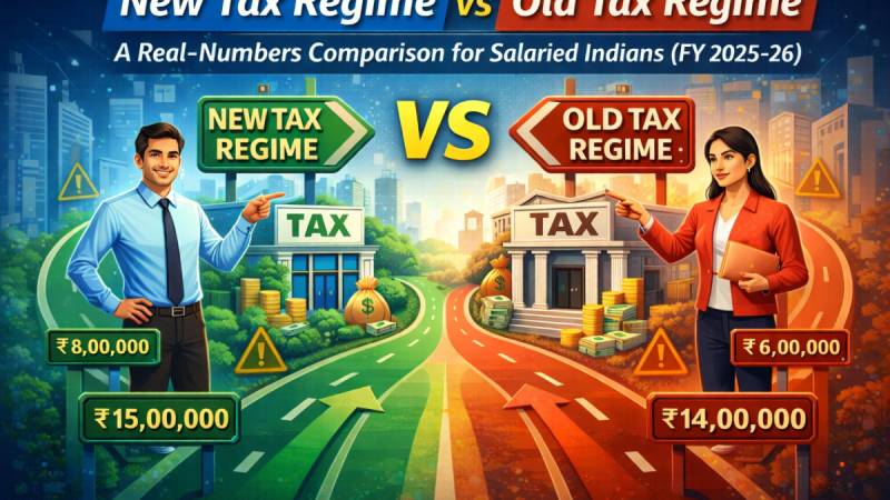 New Tax Regime vs Old Tax Regime: A Real-Numbers Comparison for Salaried Indians (FY 2025-26)